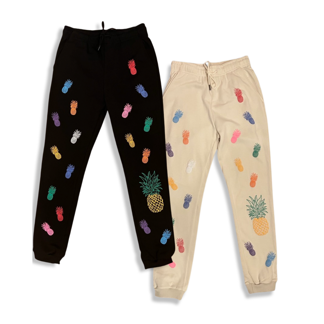 Color-pop Sweats (Black & Beige)