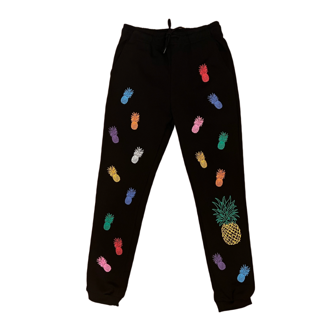 Color-pop Sweats (Black & Beige)