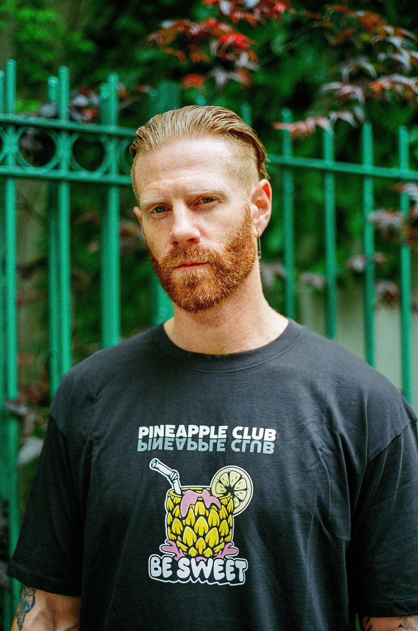 Short Sleeve 'Pineapple DRANK' Shirt (Black & Red)