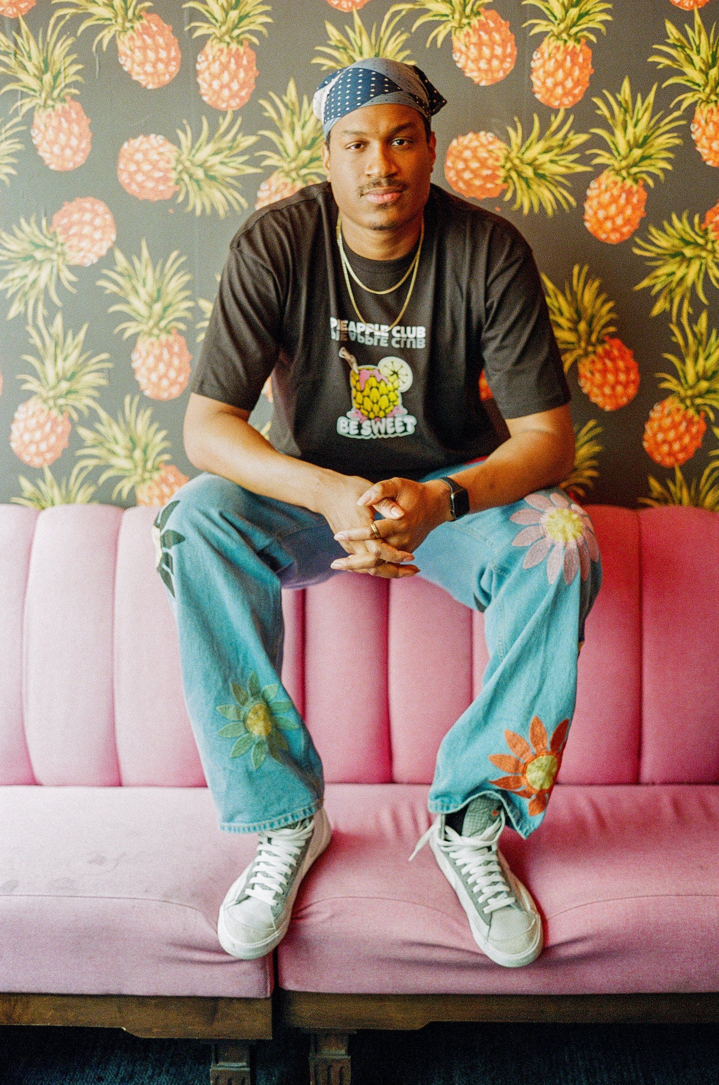 Short Sleeve 'Pineapple DRANK' Shirt (Black & Red)