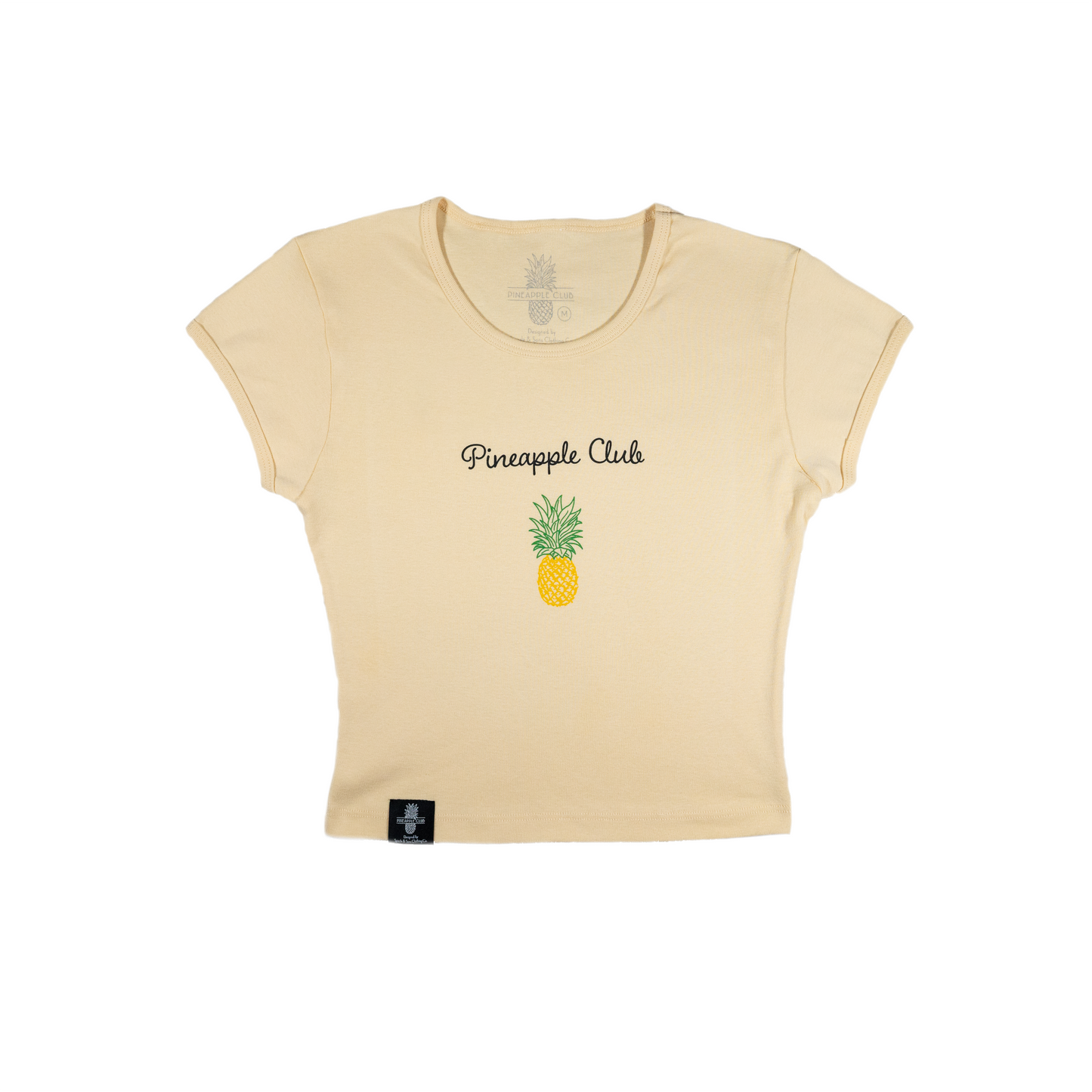 ‘Baby Fitting’ Crop (White & Peach)