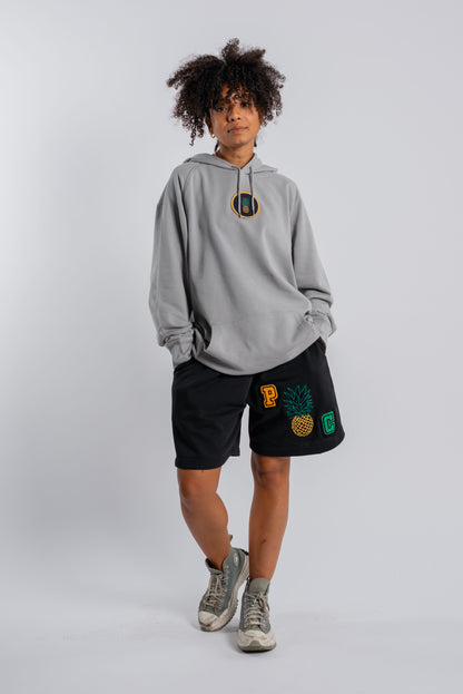 Chenille Sweat Shorts (Beige & Black)