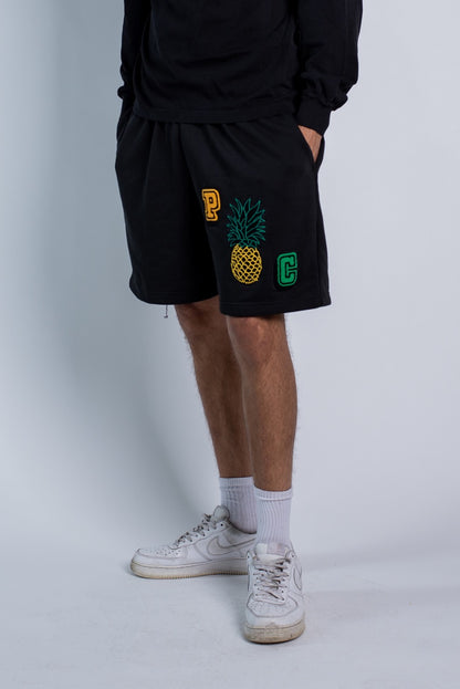 Chenille Sweat Shorts (Beige & Black)