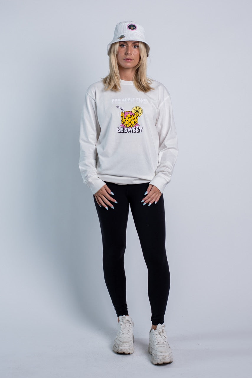 Long Sleeve 'Pineapple DRANK' Shirt (White & Black)